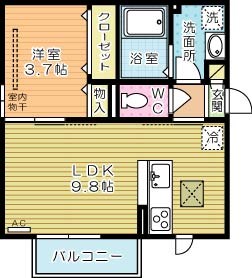 ＳＯＬＥＡＤＯ　A棟 101号室 間取り