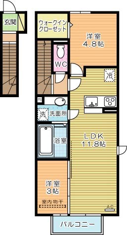 D-room泉台　A棟 201号室 間取り
