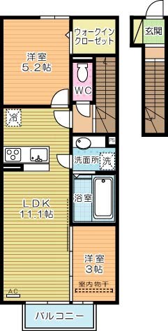 D-room泉台　A棟 202号室 間取り