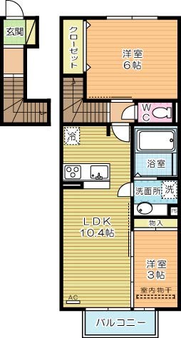 D-room泉台　A棟 203号室 間取り