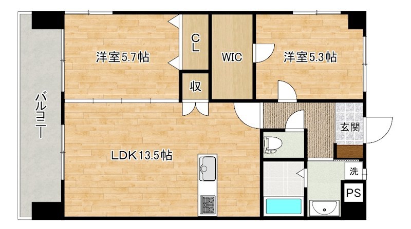 ザ・ヒルズ戸畑 401号室 間取り