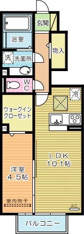 D-room泉台　A棟 105号室 間取り