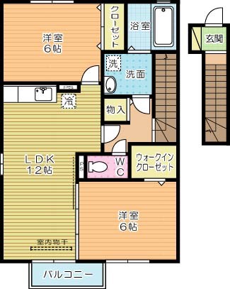 ヴェルジェ深田  208号室 間取り