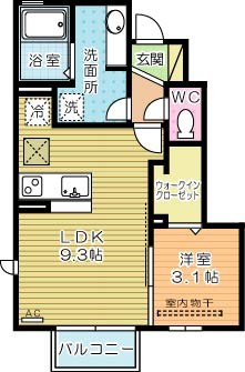 D-room泉台　Ｂ棟 102号室 間取り