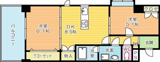 アヴィニールグランデ金田 308号室 間取り