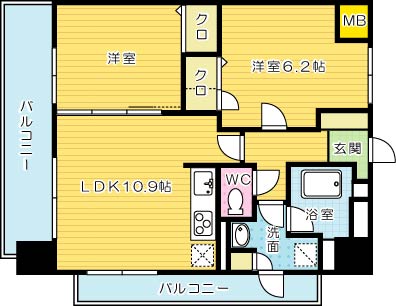 ルネッサンス２１小倉東（分譲賃貸） 205号室 間取り