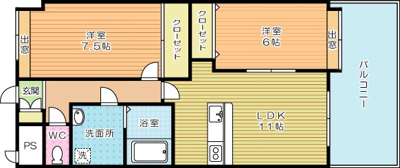 ギャラン吉野町  802号室 間取り