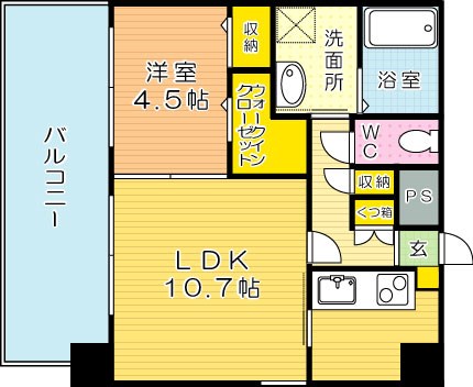 フェリシエ三萩野 706号室 間取り