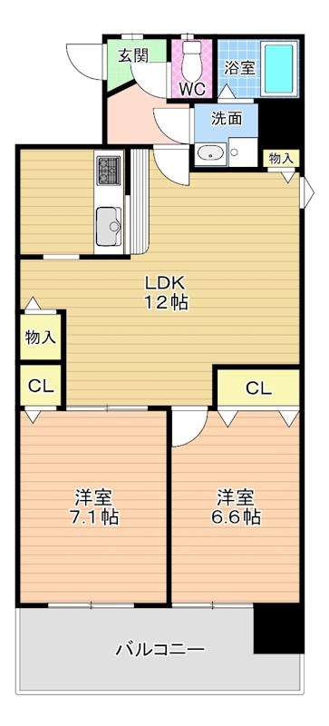 エリアグリーン  701号室 間取り
