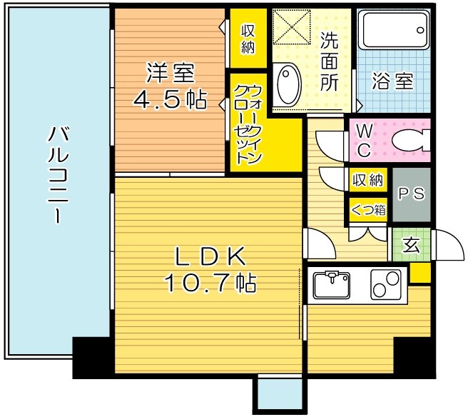 フェリシエ三萩野 206号室 間取り