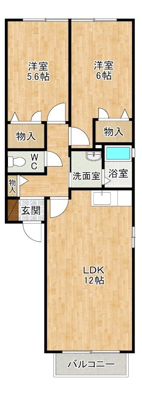 メゾンエムロード　Ｆ棟 102号室 間取り