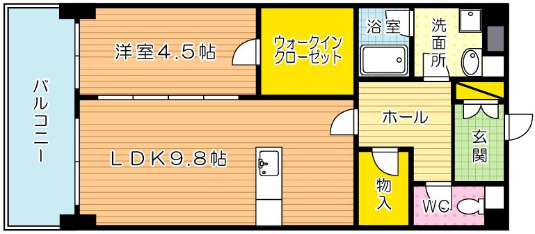 アヴィニールグランデ金田  707号室 間取り