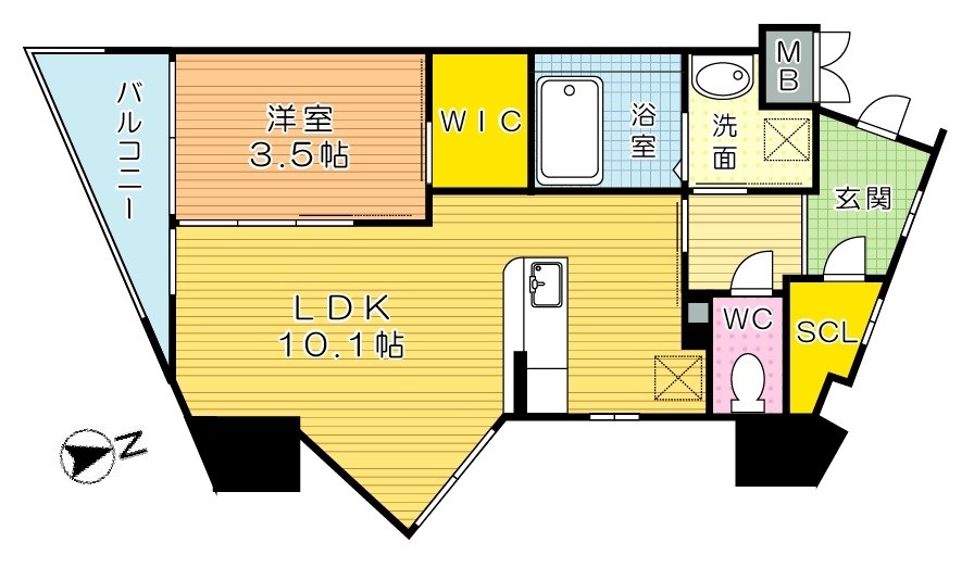 ウイングス重住 408号室 間取り