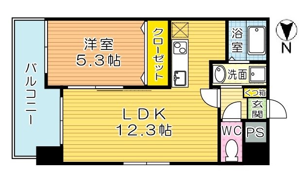 Ｖｏｌｕｍｅ５（ボリュームファイブ) 503号室 間取り