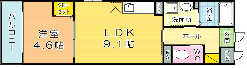 クリンピアMK  403号室 間取り