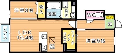 セジュール原町Ⅵ 103号室 間取り