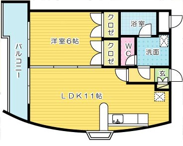 ウィルステージ古船場 604号室 間取り