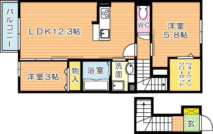 セジュール原町Ⅵ 205号室 間取り