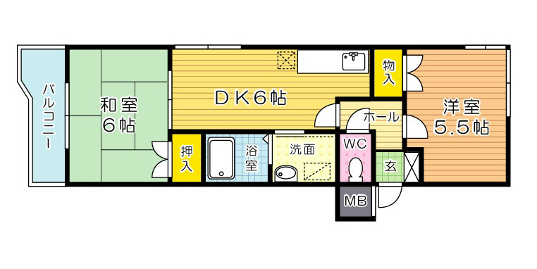 サンラビール小倉 201号室 間取り