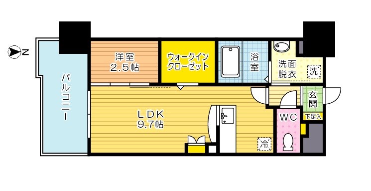 グランヒルズ三萩野 505号室 間取り