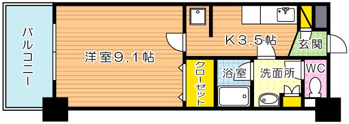 アヴィニールグランデ金田 603号室 間取り