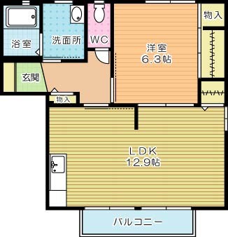 アイリスＨＩＲＯ　Ａ棟 102号室 間取り