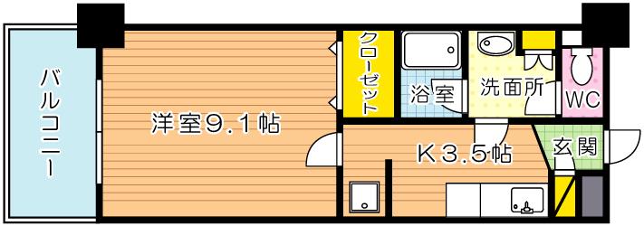 アヴィニールグランデ金田 502号室 間取り
