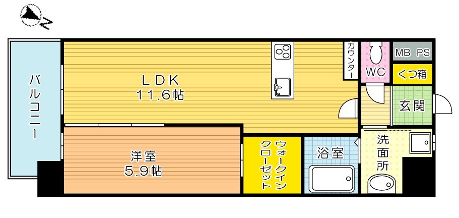 リオ・グランデ 1005号室 間取り