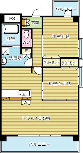 ルネス到津の森   401号室 間取り