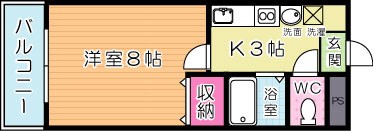 藤本ビル№21中津口 602号室 間取り