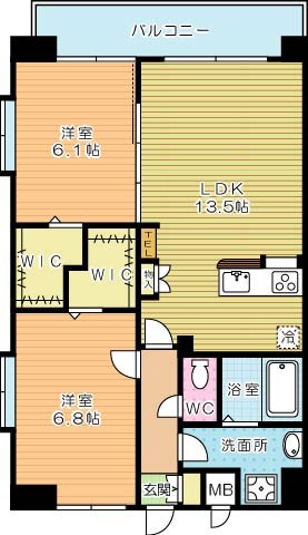 ハイネス若園Ⅱ 1203号室 間取り