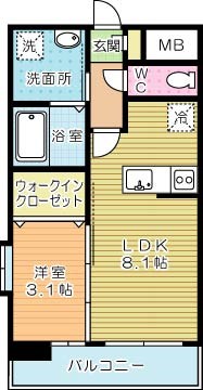 U's Residence 木町 (ユーズレジデンス木町)  205号室 間取り