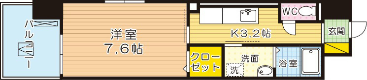 グランドール到津フォレスト 407号室 間取り