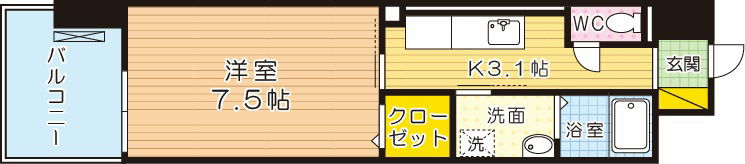 グランドール到津フォレスト 505号室 間取り