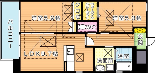 Fu-ton3黒崎（フートンスリー黒崎） 間取り図