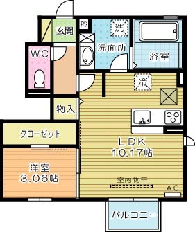 D-room片野新町  101号室 間取り
