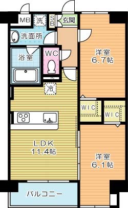 ネクステージ三萩野 305号室 間取り
