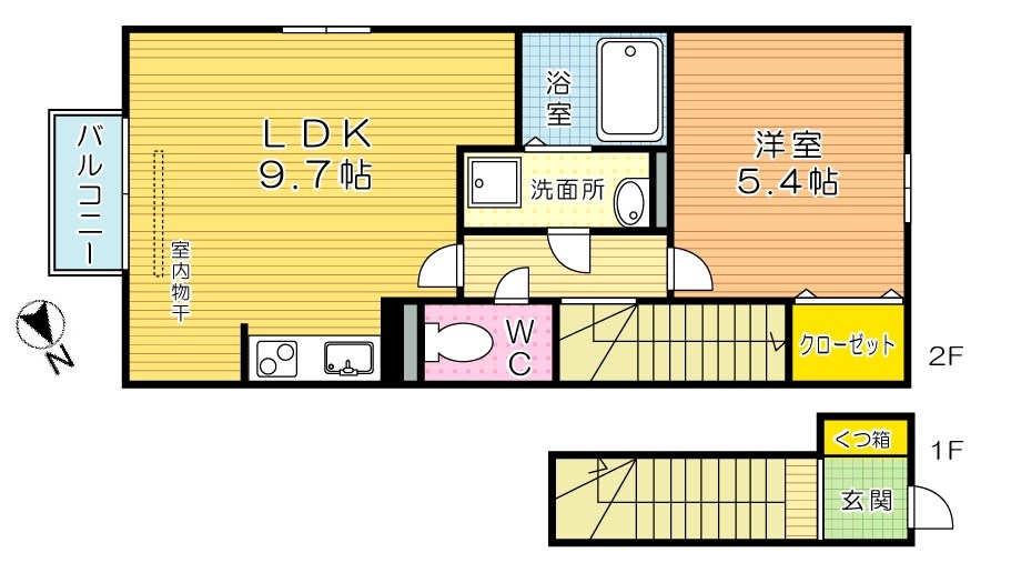 トレス日明壱番館  205号室 間取り