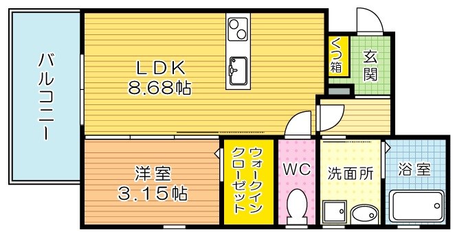 THE HILLS KOKURA (ザ・ヒルズ小倉) 302号室 間取り