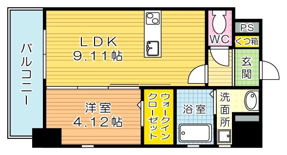 THE HILLS KOKURA (ザ・ヒルズ小倉) 207号室 間取り