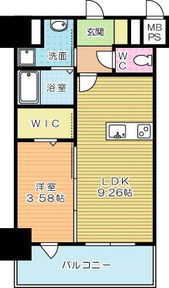 THE HILLS KOKURA (ザ・ヒルズ小倉) 806号室 間取り