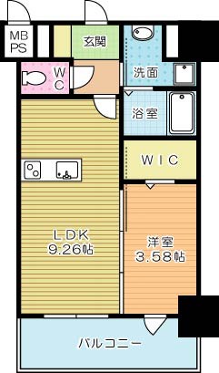 THE HILLS KOKURA（ザヒルズ小倉） 1203号室 間取り