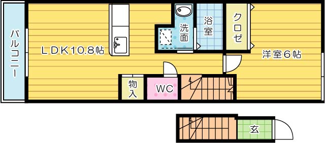 フィオーレ長行東二番館 203号室 間取り