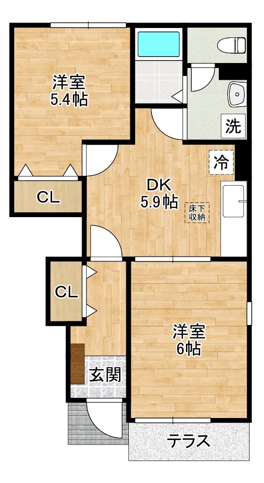 サンリットヒルズA 101号室 間取り