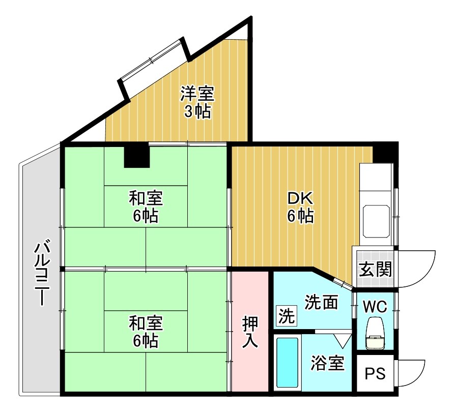 ホーポ山水 201号室 間取り