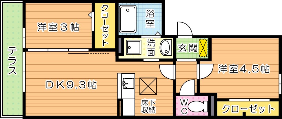 クレール緑 101号室 間取り