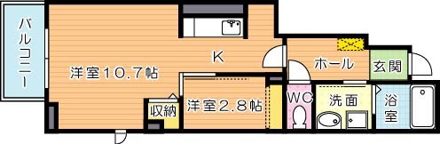 エクセレント本城　A棟 101号室 間取り