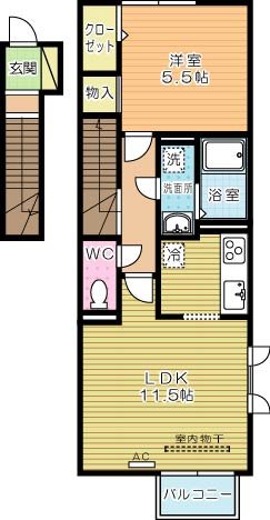 D-room横沼 201号室 間取り