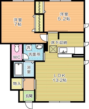 アルブルージュ Ａ棟  102号室 間取り
