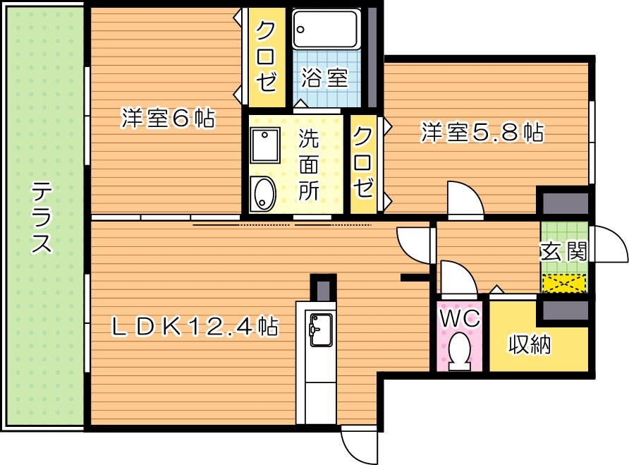 コーストビューひびき 間取り